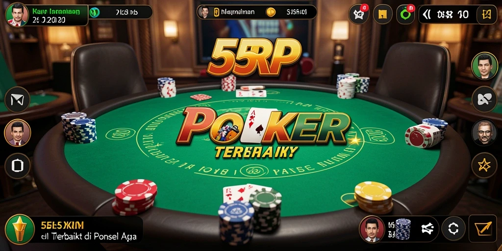 Screenshot gameplay 55RP menampilkan suasana poker yang seru dan grafis yang menarik.