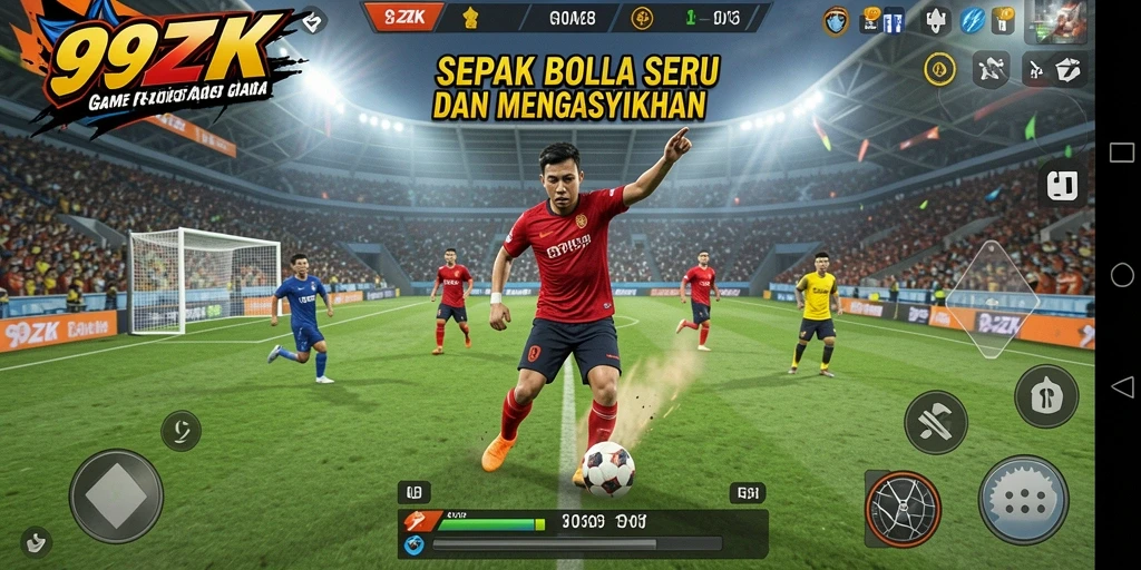 Gameplay seru sepak bola di 99ZK with stunning graphics.