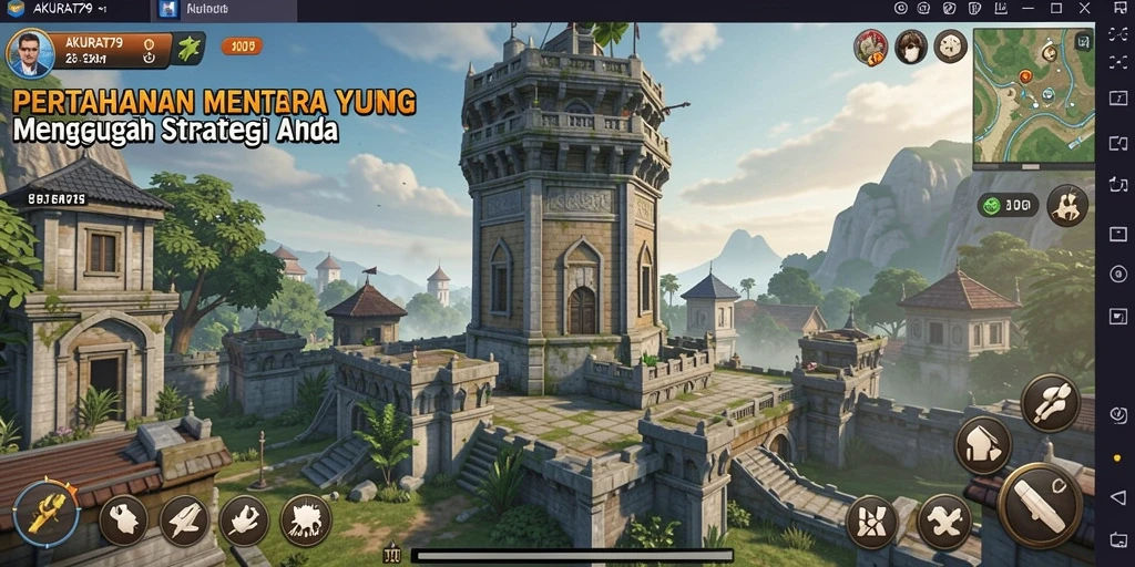 Gameplay menegangkan dalam pertahanan menara AKURAT79 yang seru.