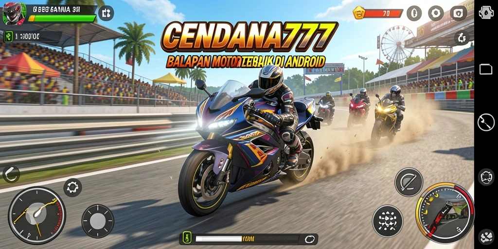 Tampilan gameplay CENDANA777 yang seru dan mendebarkan saat balapan.