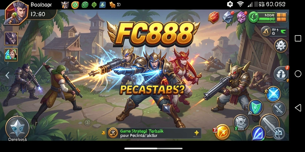 Gameplay FC888 menampilkan pertempuran strategi yang intens dan mendebarkan.