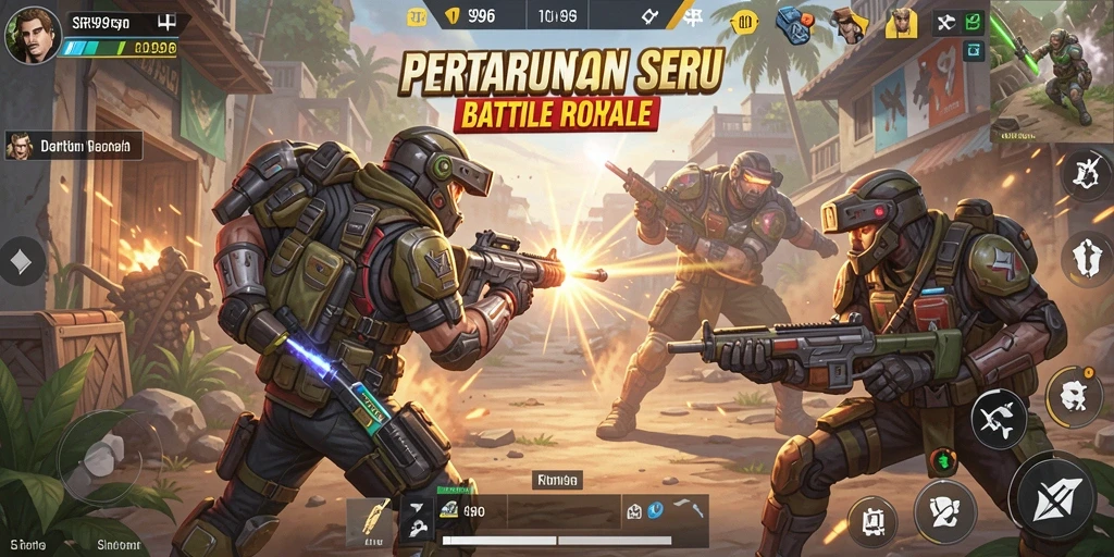 Screenshot dari gameplay SR996 yang menampilkan aksi seru dan pertempuran intens.