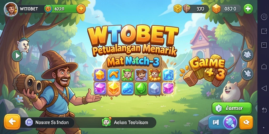 Screenshot dari gameplay menantang dalam WTOBET.