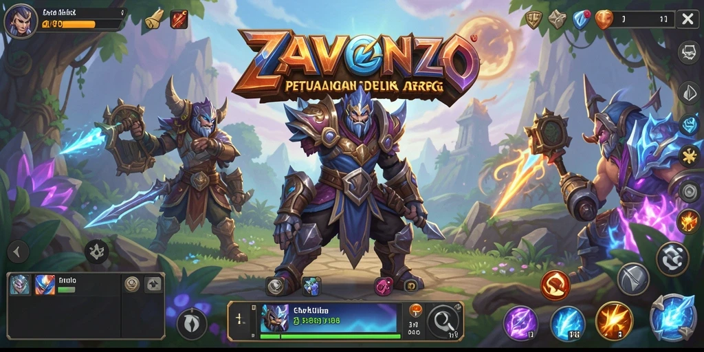 Tampilan menarik dari gameplay ARPG ZAVONZO dengan pertarungan seru.